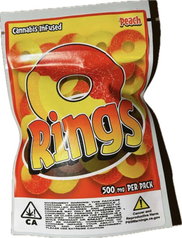 Peach Rings Edibles  500mg